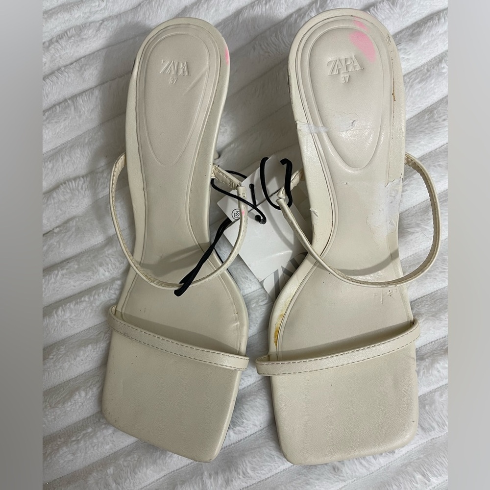 Zara Square Toed Heeled Sandals - Picture 2 of 4
